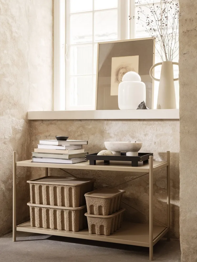FERM LIVING Tároló doboz fedéllel - Paper Pulp S