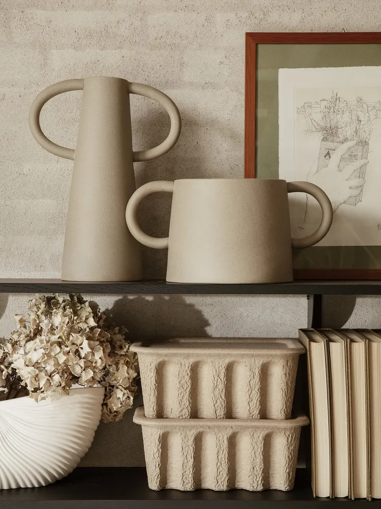FERM LIVING Tároló doboz fedéllel - Paper Pulp S