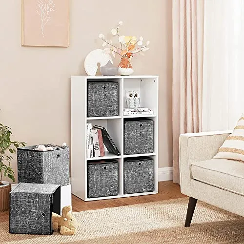 Tárolódobozok, 6 db-os szett, összecsukható doboz, foltos fekete