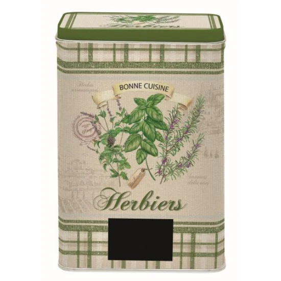 Konyhai tároló fémdoboz 12,5X9X17,5 cm Herbiers