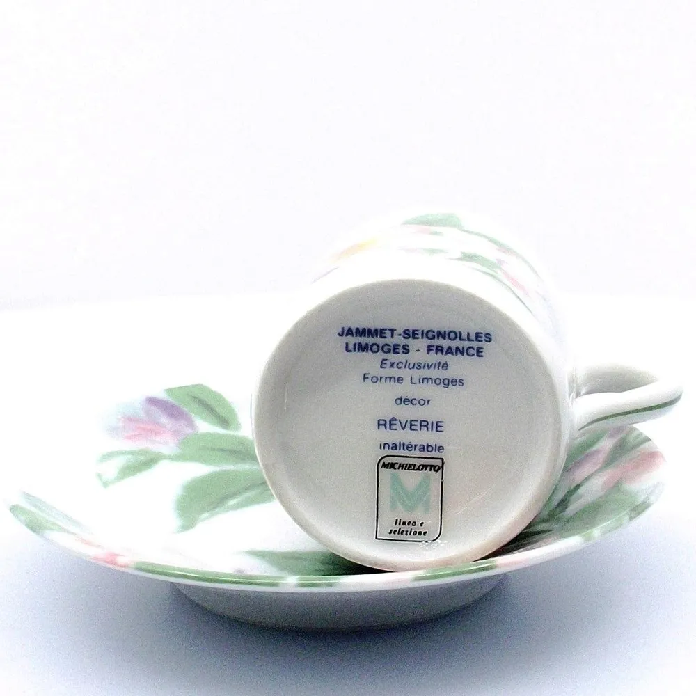 Jammet Seignolles 5 részes kávéval és porcelántálcával Limoges France -0966