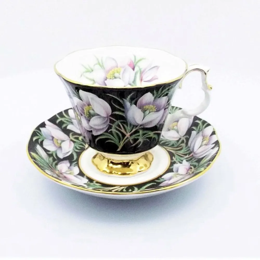 Royal Albert teáscsésze Prarie Crocus angol porcelán zománc díszítések arany díszítéssel virág -S885-1