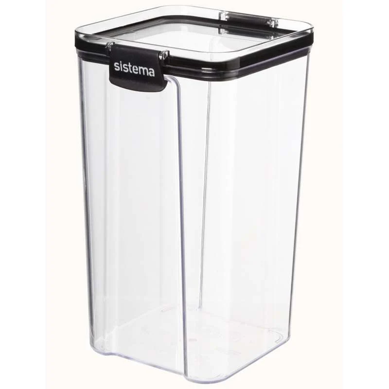 Sistema Élelmiszertárolás - Tritan Ultra - Négyzet - 1.3L - Fekete