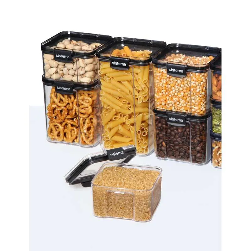 Sistema Élelmiszertárolás - Tritan Ultra - Négyzet - 1.3L - Fekete