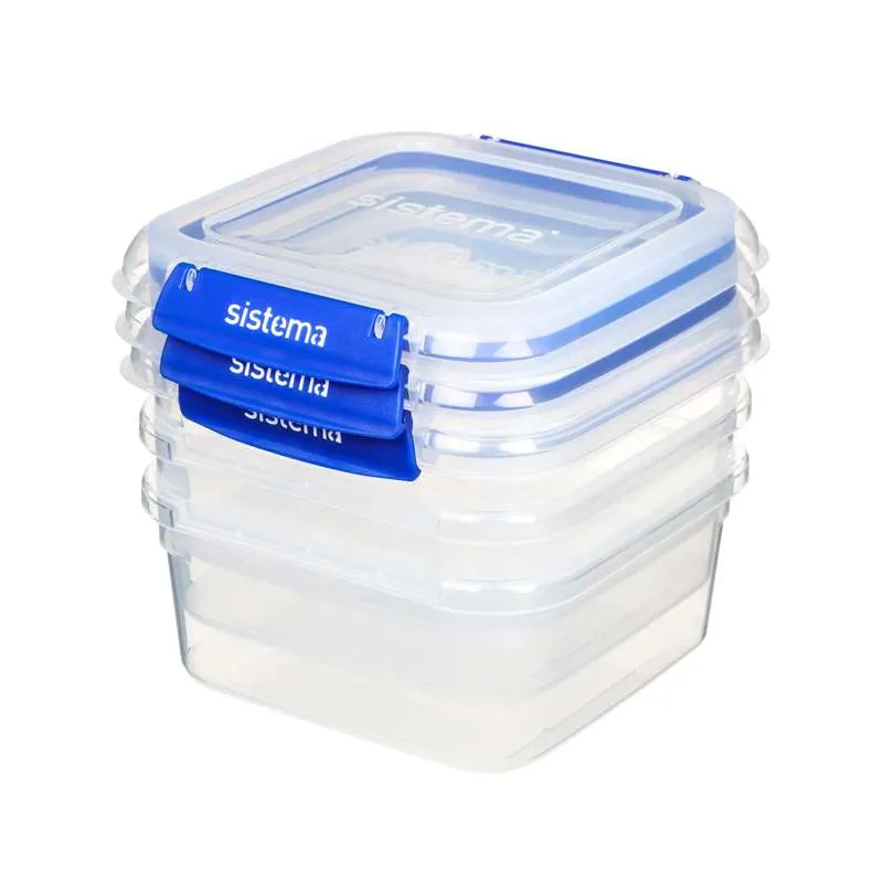 Sistema Étel tárolás - Klip It Plus - Négyzet - 3 darab - 1.15L - Kék