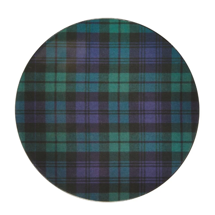 Fekete karóra tartan alátétek – 4 darabos készlet