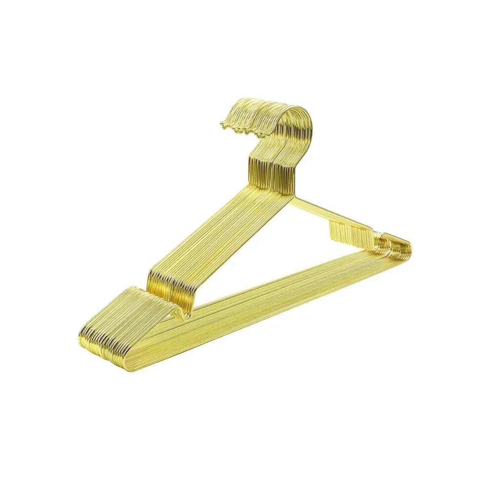 Krómozott vállfák 20 db, 42 x 21 x 0,3 cm, arany