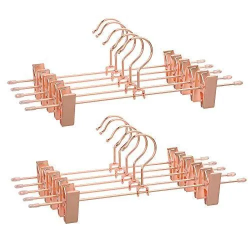 Fém ruhaakasztó 31 cm 2 csúszásmentes klipsz, 10 darabos csomagban, rosegold
