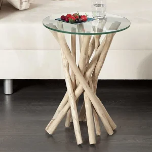DRIFTWOOD fa üveg lerakóasztal 40 cm - Csak üveglap