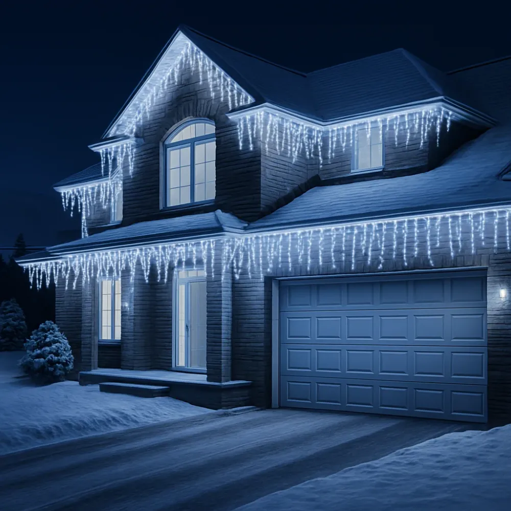 Karácsonyi Jégcsap LED Fényfüzér 25m – 500 LED Kék
