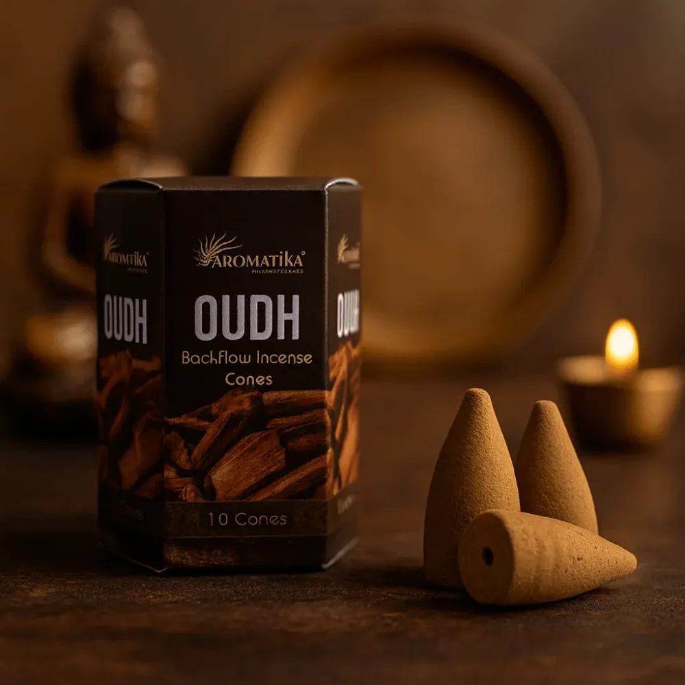 Oudh Masala visszaáramlású füstölő kúpok, 10 darabos csomag