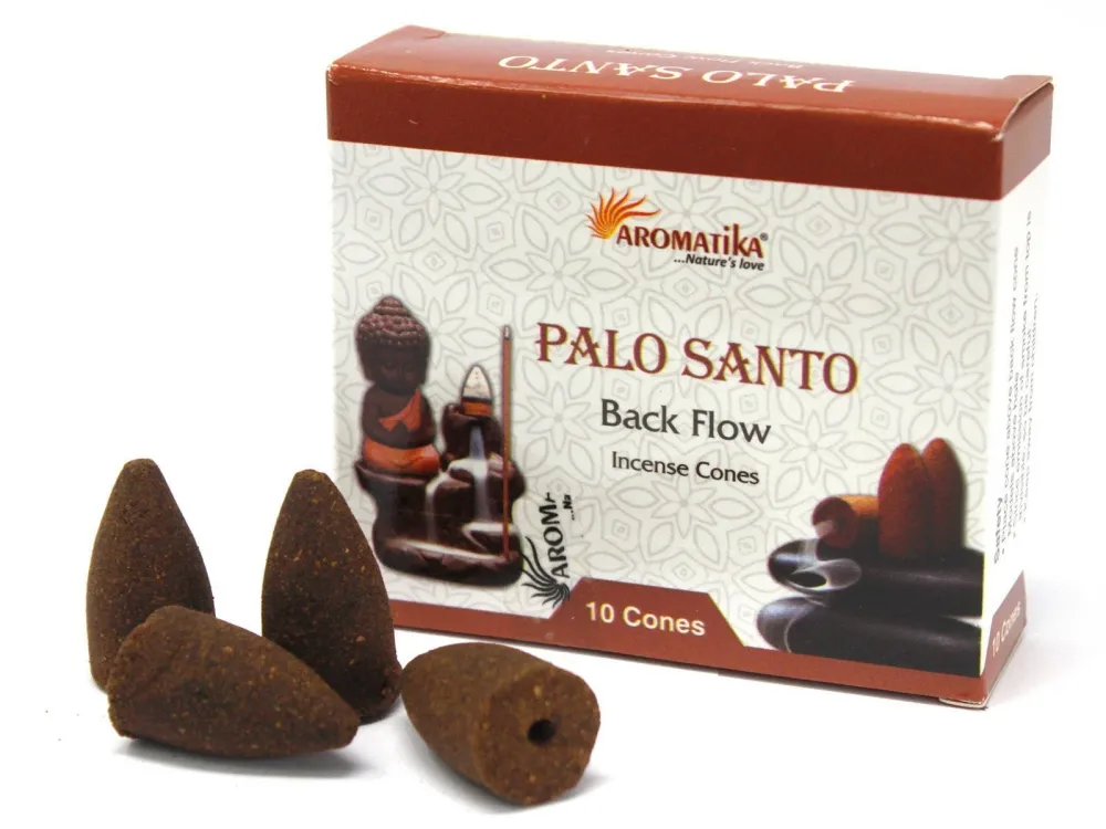 Palo Santo visszaáramlású füstölő kúpok 10 darabos csomag – Aromatica