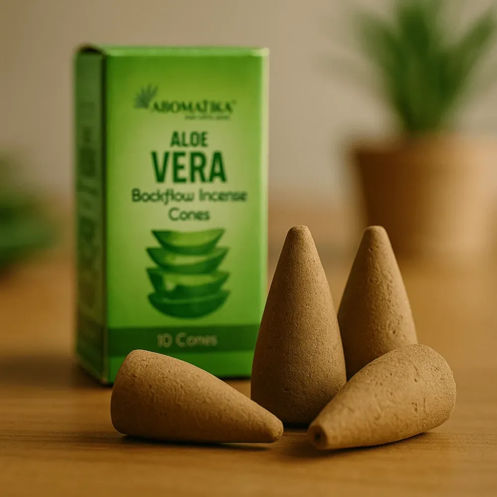 Visszafolyó füstölő kúpok Aloe Vera, 10 darabos csomag