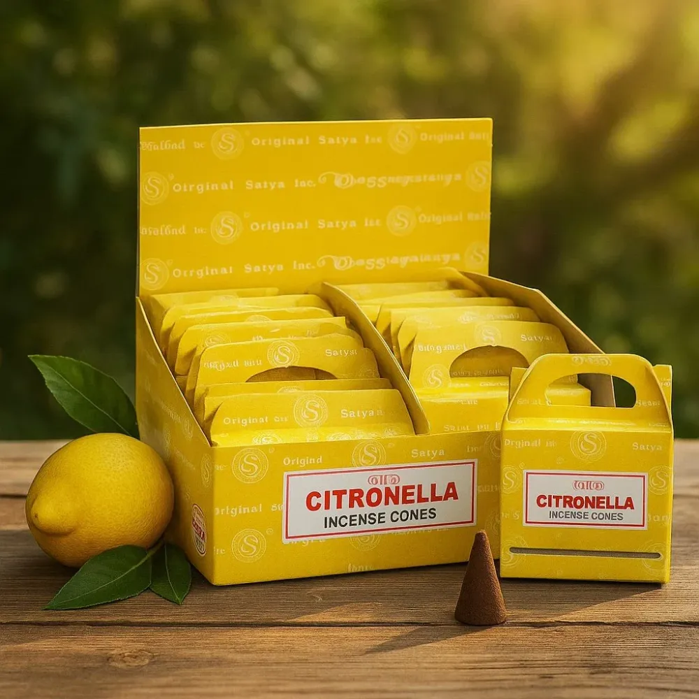 Visszafolyó füstölő kúpok Citronella 24 darab Satya