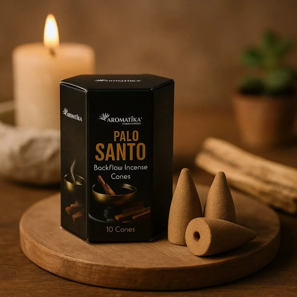 Visszafolyó füstölő kúpok Palo Santo Masala 10 kúp