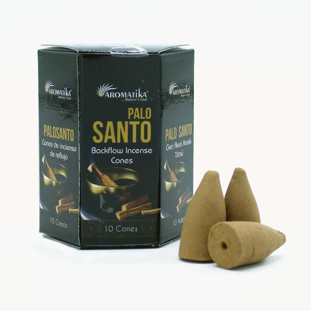 Visszafolyó füstölő kúpok Palo Santo Masala 10 kúp