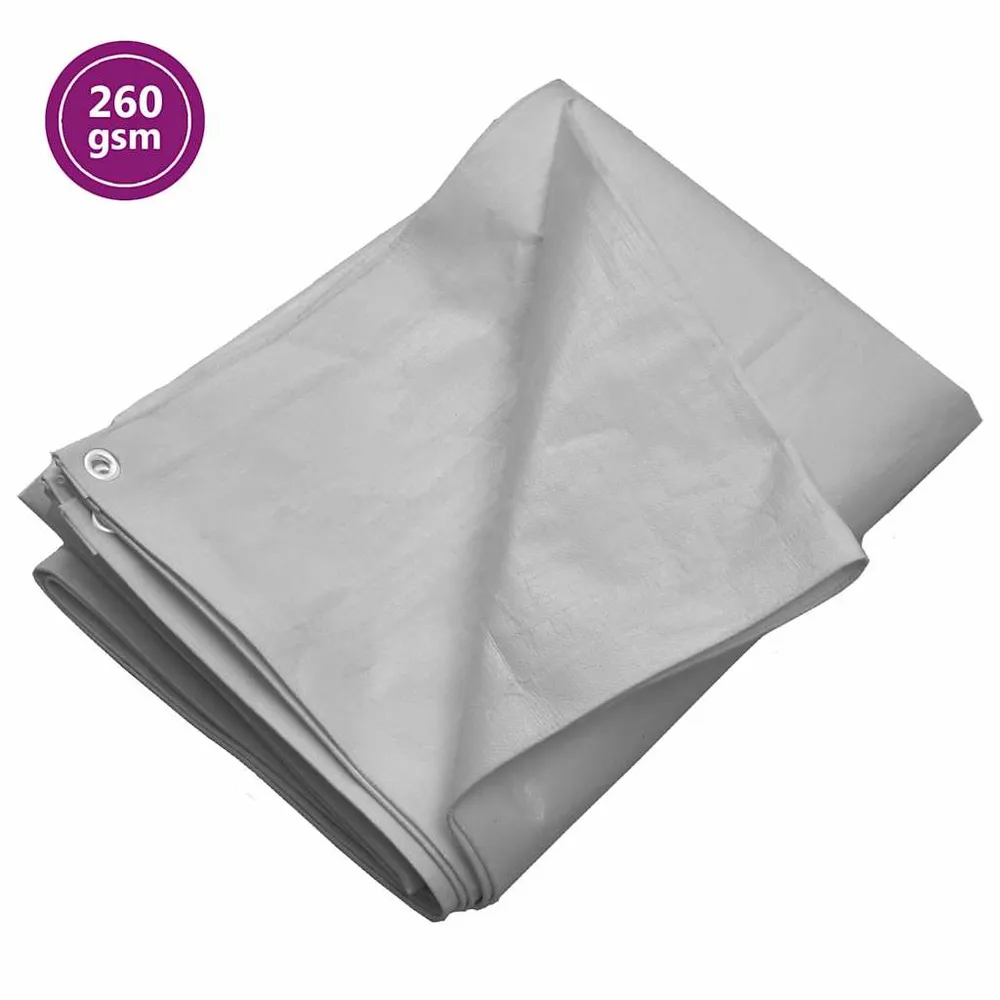 vidaXL szürke HDPE takaróponyva 260 g/m² 8 x 12 m