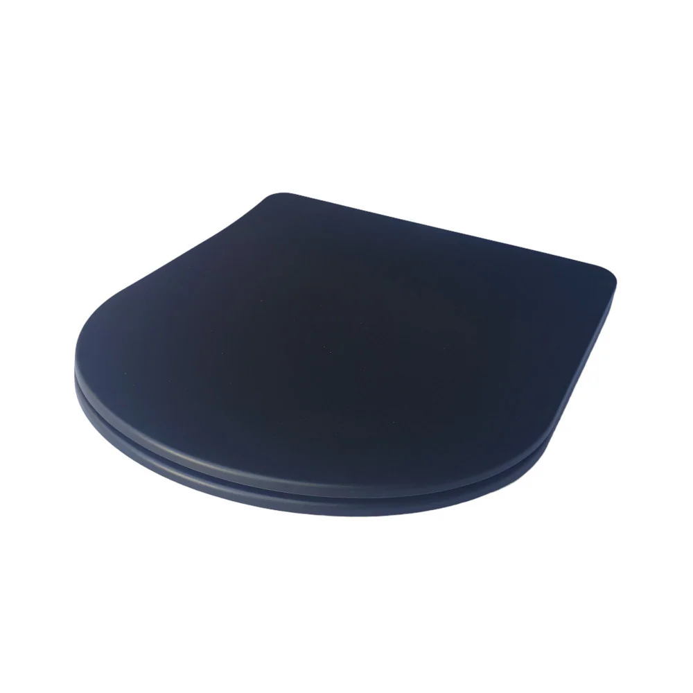 Viva FEKETE BRILLA SLIM L WC ülőke - duroplast - lecsapódásgátlós - levehető klikk - 42 x 36,5 cm