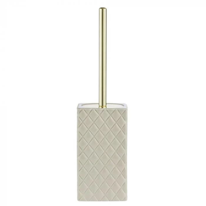 Portia karamell kerámia WC-kefe – 39 cm (arany nyéllel)