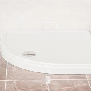 Favorit ULTRA SLIM zuhanytálca íves - szaniter akril - leeresztővel - szifonnal - 80 x 80 cm